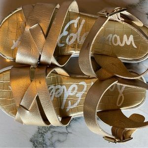 Girls Sam Edelman Sandal, Size 4, Gold